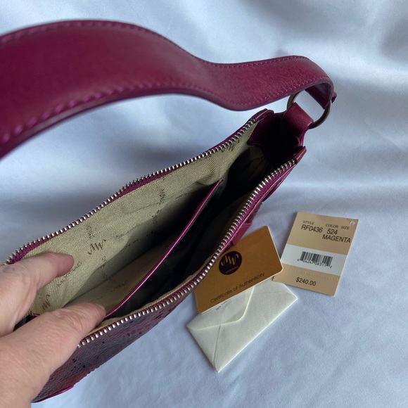 Magenta Monsac leather handbag- Style RF0436 - Picture 5 of 8